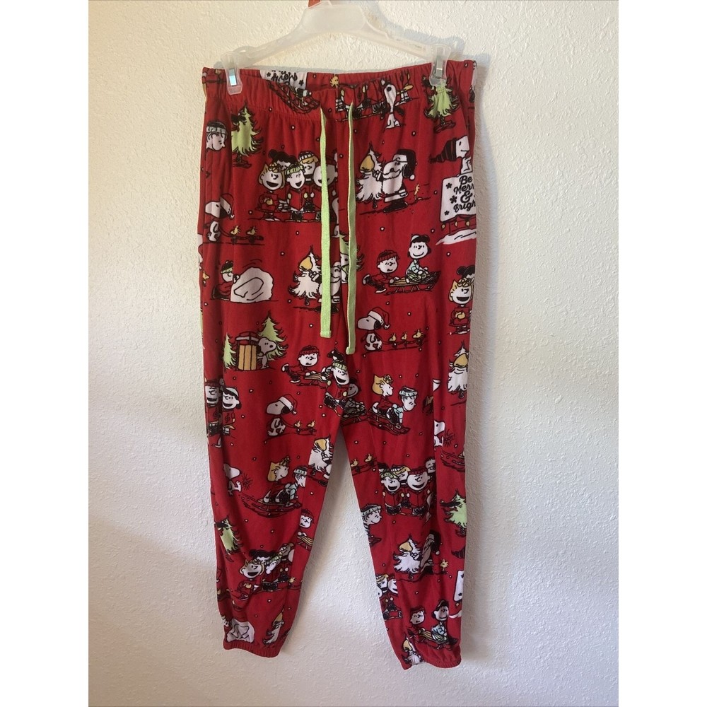 Peanuts Women's SIZE Small 4-6 Christmas Lounge Sleep Jogger Pants Butter Soft